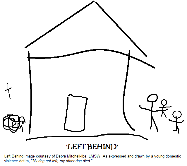 LEFT BEHIND - Debra Mitchell-Ibe graphic with caption